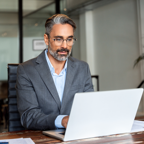 Professional working on laptop